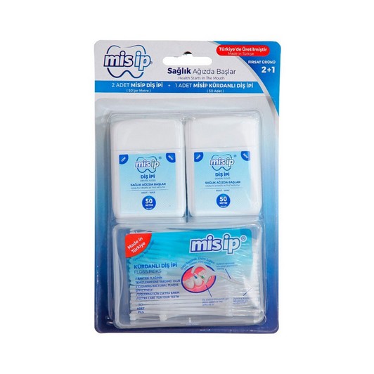 Misip Diş İpi 2 li Paket +Kürdanlı Diş İpi Hediye