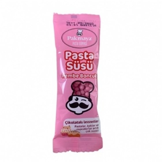 Pakmaya Pasta Süsü Pembe Boncuk 15 gr