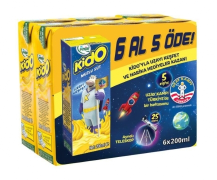 PINAR 180 ML SÜT MUZLU PAKET 6 LI