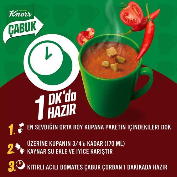 Knorr Acılı Domates Çabuk Çorbası 22 gr