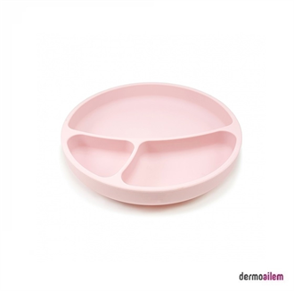 OİOİ Vakum Tabanlı Porsiyon Mama Tabağı Pembe