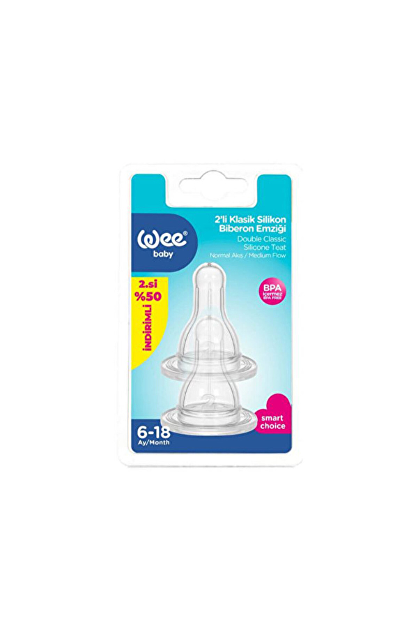 Wee Baby 2'li Silikon Biberon Emziği Normal Akış No:2