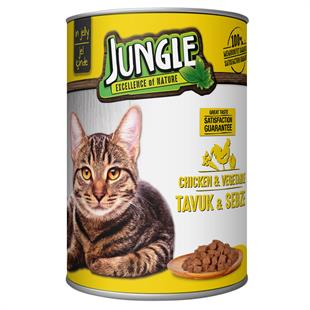 Jungle Tavuklu ve Sebzeli Kedi Konservesi 415g
