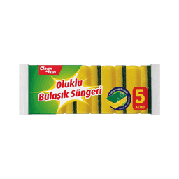 Clean&Fun Oluklu Bulaşık Süngeri 5'li
