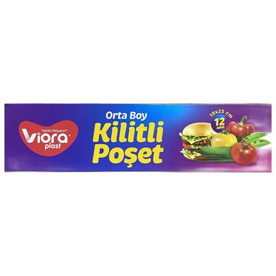 VIORA PLAST KILITLI BUZDOLABI POSETI ORTA 12LI 19x25cm