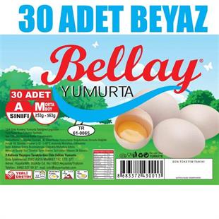 Bellay Yumurta 30 Adet Koli M Boy Beyaz