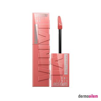 Maybelline New York Super Stay Vinyl Ink Uzun Süre Kalıcı Likit Parlak Ruj 100 Charmed