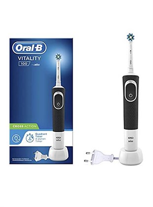 Oral-B D100 Şarj Edilebilir Diş Fırçası Cross Action Siyah Vitality 100 Black