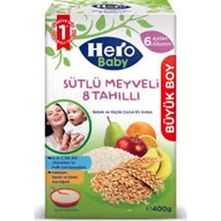 Hero Baby Sütlü Meyve 8 Tahıllı Mama 400 gr