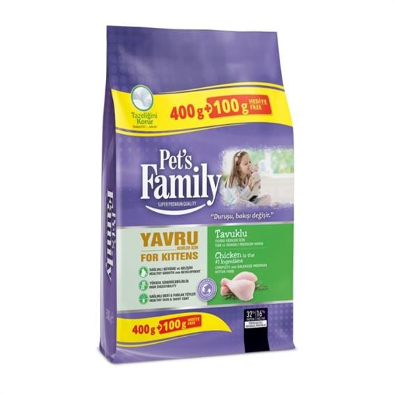 Family Pets Tavuklu Kedi Maması 400+100 gr
