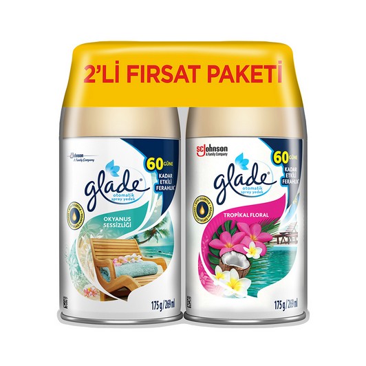 Glade Otomatik Sprey Tropikal Floral Oda Kokusu 2'li