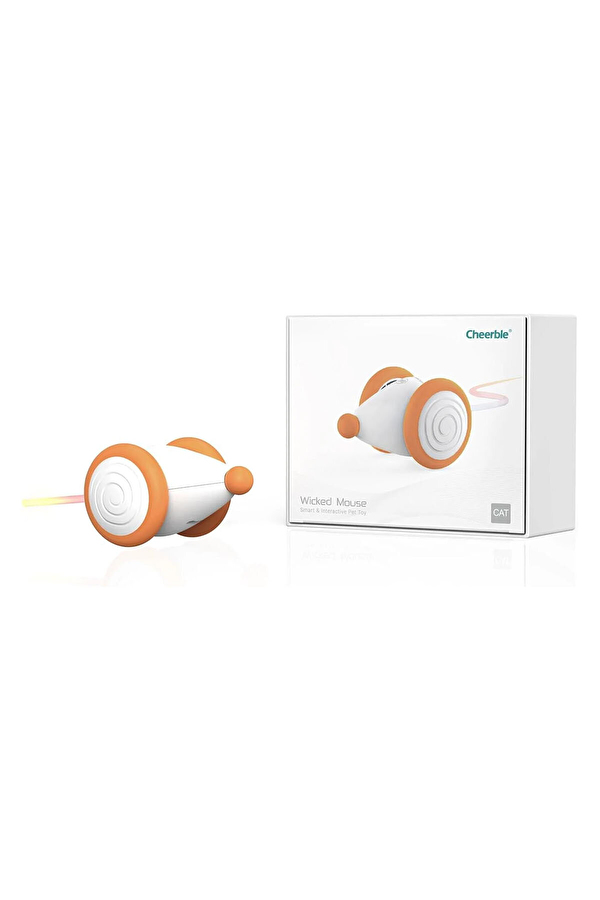 Cheerble Şarjlı Akıllı İneraktif Kedi Fare Oyuncağı, Turuncu 6 x 5 x 3.6 cm