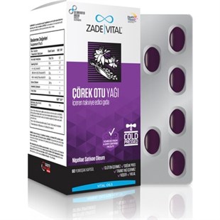 Zade Vital Çörek Otu Yağı 900 mg 60 Blister Kapsül