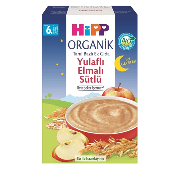 Hipp Organik Yulaflı Elmalı Gece Ek Gıda Kaşık Maması 250 gr