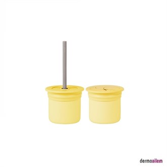 OİOİ Ham+Hüp Pipetli Bardak Seti 6 Ay+ Sarı-Gri