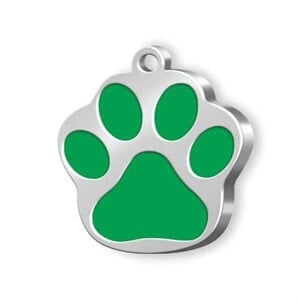 Dalis Pet Tag Mineli Seri küçük Pati Desenli Künye Yeşil