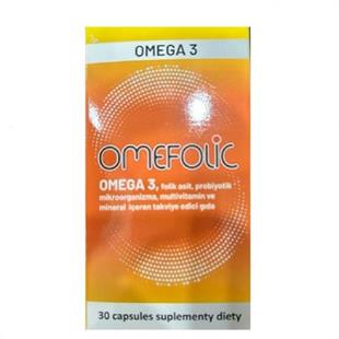 Omefolic Omega 3 & Folik Asit & Probiyotik & Multivitamin ve Mineral 30 Kapsül