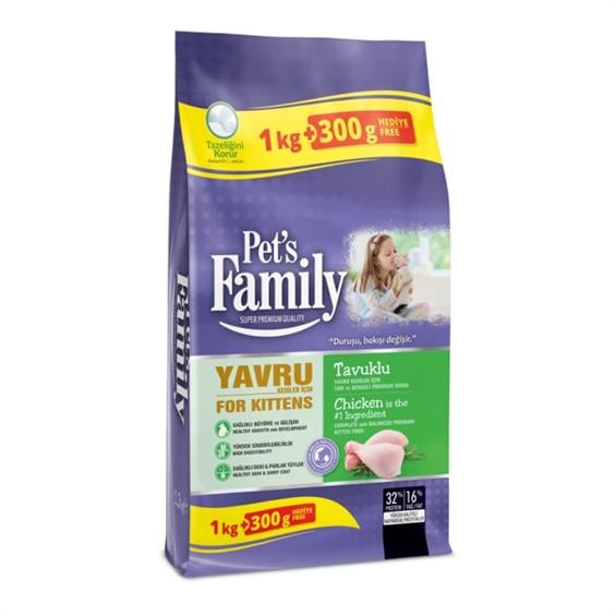 Family Pets Tavuklu Yavru Kedi Maması 1000+300 gr