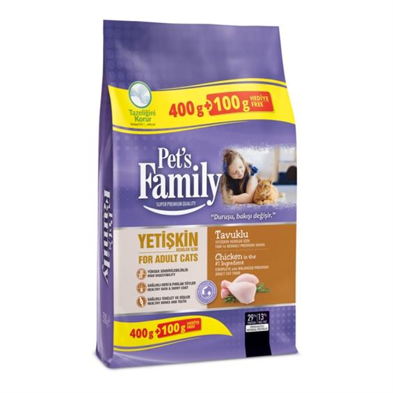 Family Pets Tavuklu Yetişk Kedi Maması 400+100 gr