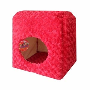 Pet Pretty Yuvalı Kedi ve Köpek Yatağı Peluş Kırmızı