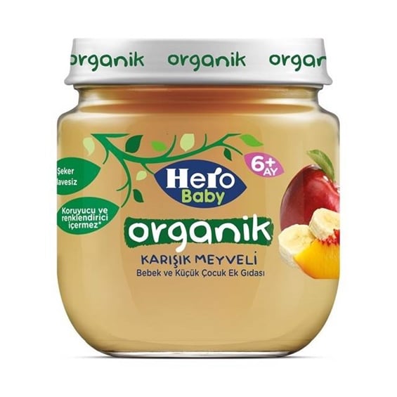 Hero Baby Organik Karışık Meyveli Mama 120 gr