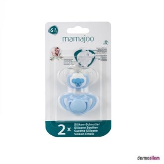 Mamajoo Mavi Fil Silikon Ortodontik 6 Ay+ 2'li Emzik