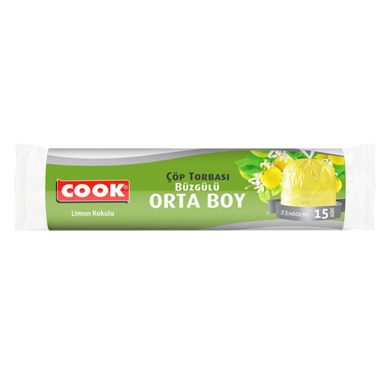 Cook Büzgülü Çöp Torbası Orta Boy Limonlu 20'li