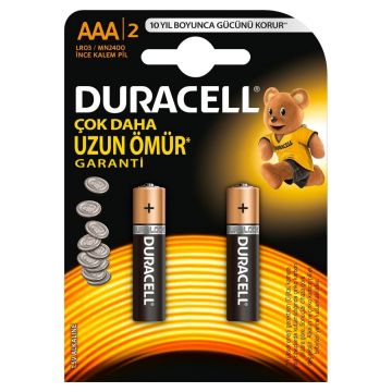 Duracell Alkalin AAA İnce Kalem Pil 2 Adet