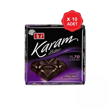 Eti Karam %70 Bitter Çikolata 60 Gr x 10 Adet