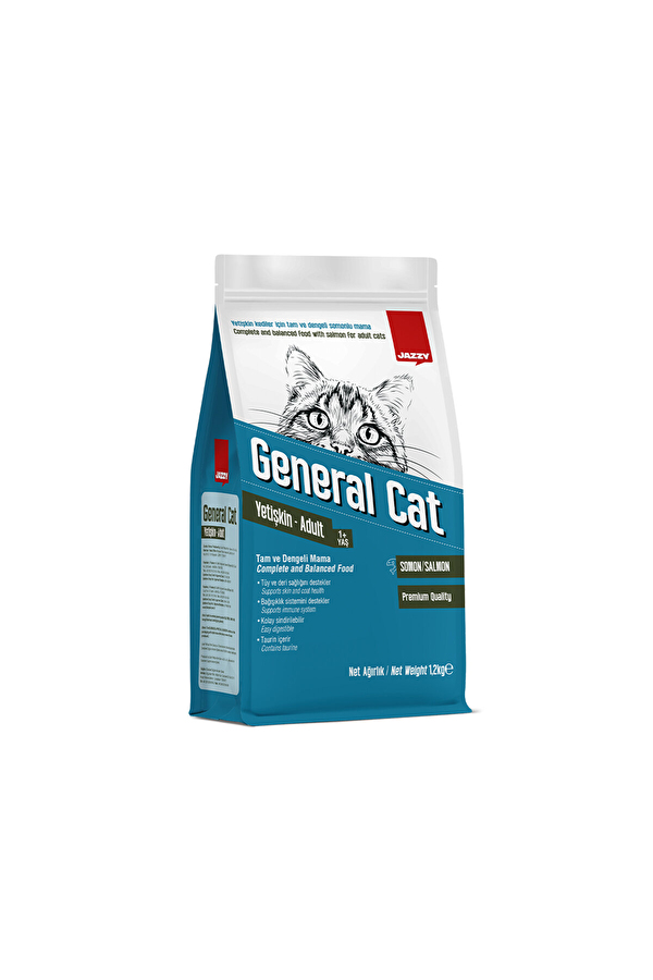 1.2 Kg Jazzy General Cat Yetişkin Kedi Maması Somonlu 14lu