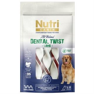 Nutri Canin Dental Twist Kuzulu Köpek Ödülü S/M 80 Gr