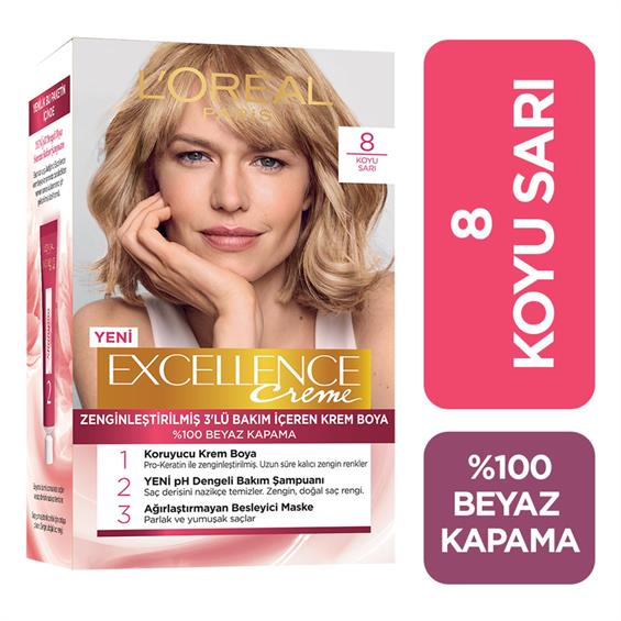 L'Oreal Paris Excellence Saç Boyası 8 Koyu Sarı