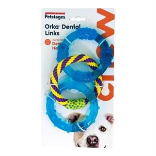 Petstages ORKA Dental Links Kauçuk ve İpli Köpek Oyuncağı