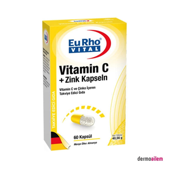 Eurho Vital Vitamin C + Zinc Kapseln 60 Kapsül