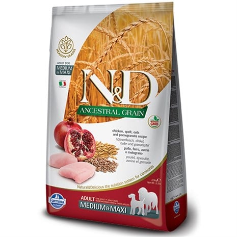 N&D Düşük Tahıllı Tavuklu Narlı Orta ve Büyük Irk Yetişkin Köpek Maması 12 kg