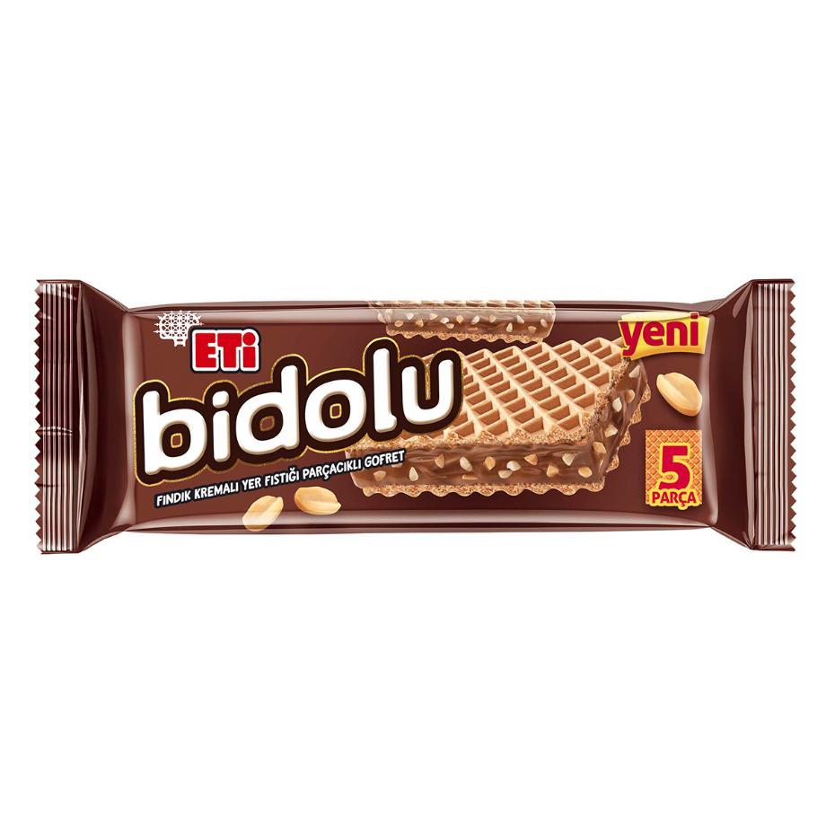 Eti Bidolu Fındık Kremalı Yer Fıstığı Parçacıklı Gofret 81 G