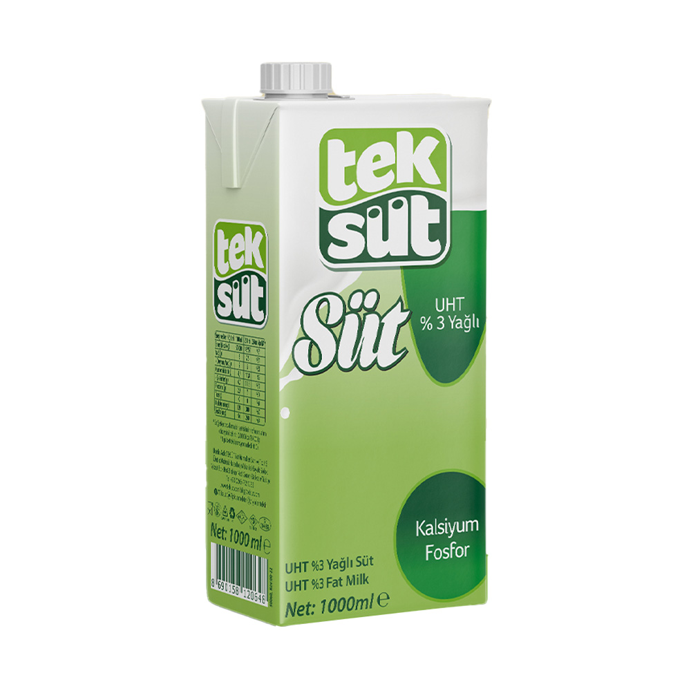TEKSÜT UHT YAĞLI SÜT %3 YAĞLI.