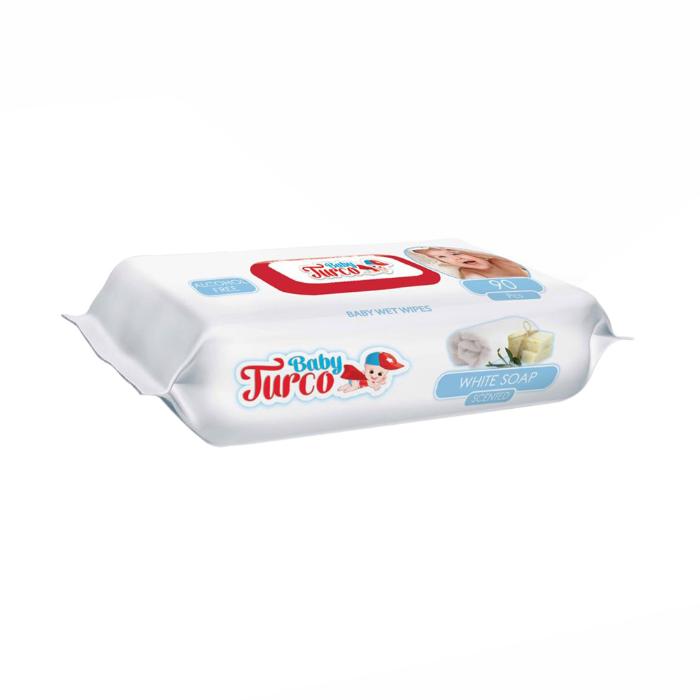 Baby Turco Beyaz Sabun Kokulu Islak Havlu 90'lı