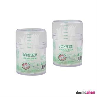 Pakdent Kürdanlı Çatal Diş İpi 50'li Silindir Kutu 2 Adet
