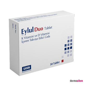 Assos K2 Duo Tablet 30 Tablet Gıda Takviyesi SKT:31 NİSAN 2025