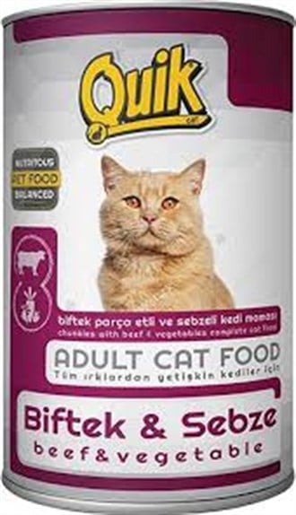 Quik Biftekli Ve Sebzeli Konserve Kedi Maması 415 Gr