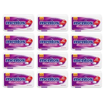 Mentos Clean Breath 2 Saat Orman Meyvesi Ferahlığı 21 Gr x 12 Adet