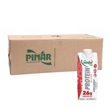 Pınar Protein Süt Çilek 500 ml x 12 Adet