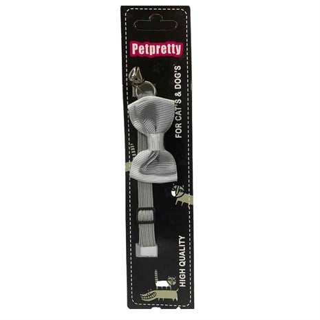 Pet Pretty Papyonlu Boyun Tasması Gri