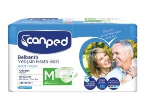 Canped Hasta Bezi Belbantlı Orta Beyaz 30 Lu