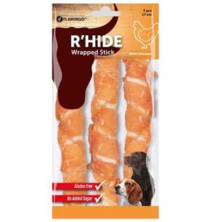 Flamingo Tavuk Kaplı Burgu Çubuk Köpek Ödülü 17cm 3lü