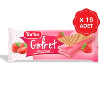 Torku Gofret Çilekli 142 Gr x 19 Adet