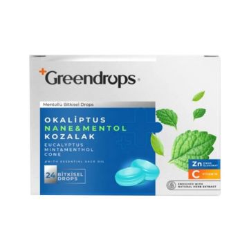 Green Label Greendrops Okaliptus & Nane & Mentol & Kozalak 24 Bitkisel Drops 62 Gr