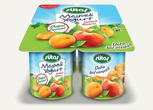 Sütaş Şeftali ve Kayısılı Meyveli Yoğurt 4 x 115 Gr