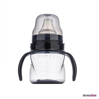 Mamajoo Kulplu Akıtmaz Eğitici Bardak 160 ml Black 6+ Ay